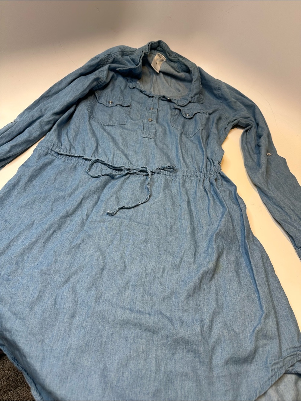 Serra Light Blue Denim Shirt Dress
